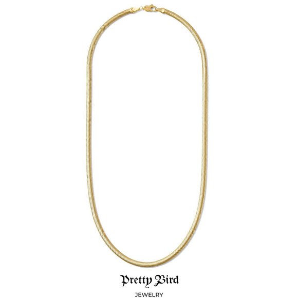 18K Yellow Gold Plated Classic Snake Chain - Picture 1 of 2